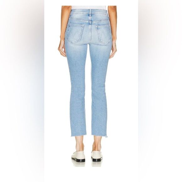 Mother The Insider Crop Step Fray Limited Edition Light Blue Denim Jeans 26 - Picture 2 of 16